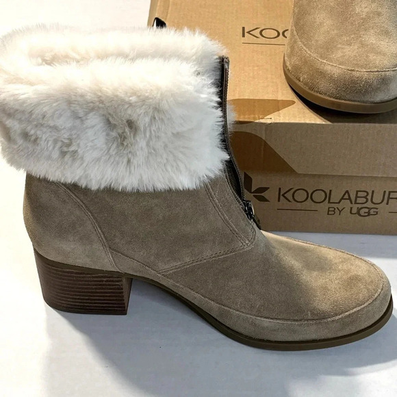 Koolaburra by Ugg Dianna faux fur women bootie size 11 color taupe - Picture 6 of 13